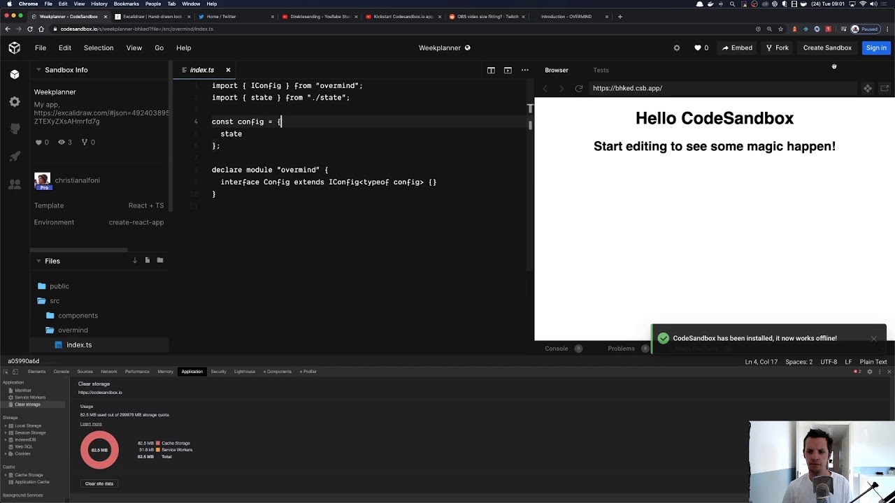 Kickstart Codesandbox.io app