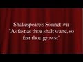Shakespeare's Sonnet #11: "As fast as thou ...