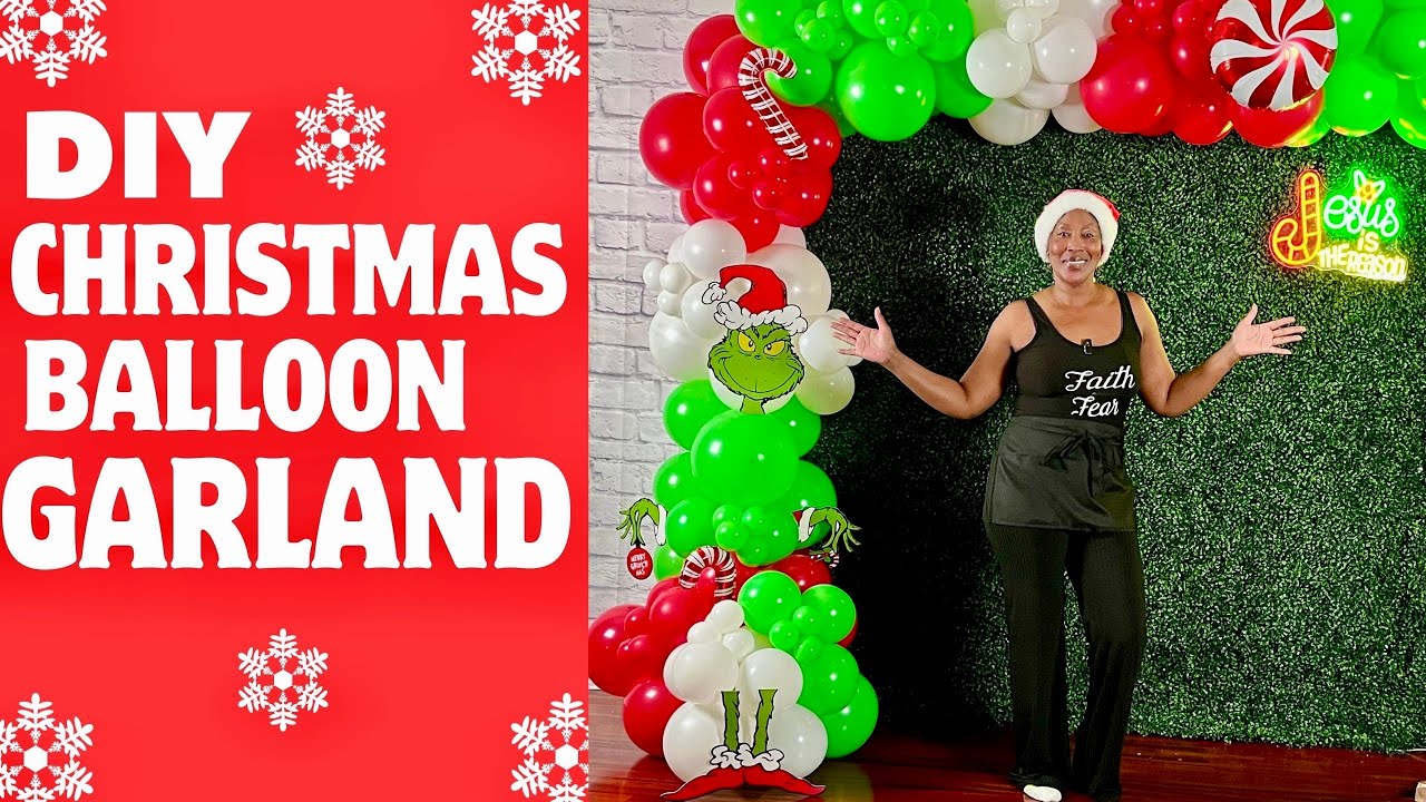 How To Make Christmas Balloon Garland At Home | Christmas Balloon Decoration Ideas #diy #balloon