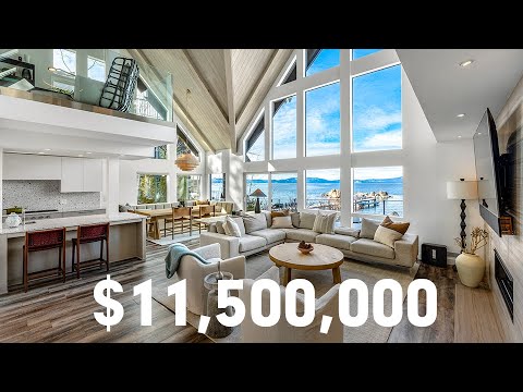 Explore this $11,500,000 lakefront home in Tahoe with private beach | Cinematic Real Estate Video