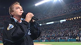2003 WS Gm3: David Cassidy performs God Bless America