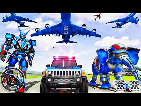 Police Elephant Robot Games: US Car Police Transportation - Best Android Gameplay
