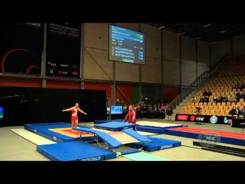 SCHWAIGER Jonathon (CAN) - 2015 Trampoline Worlds - Qualification Double Mini Routine 1