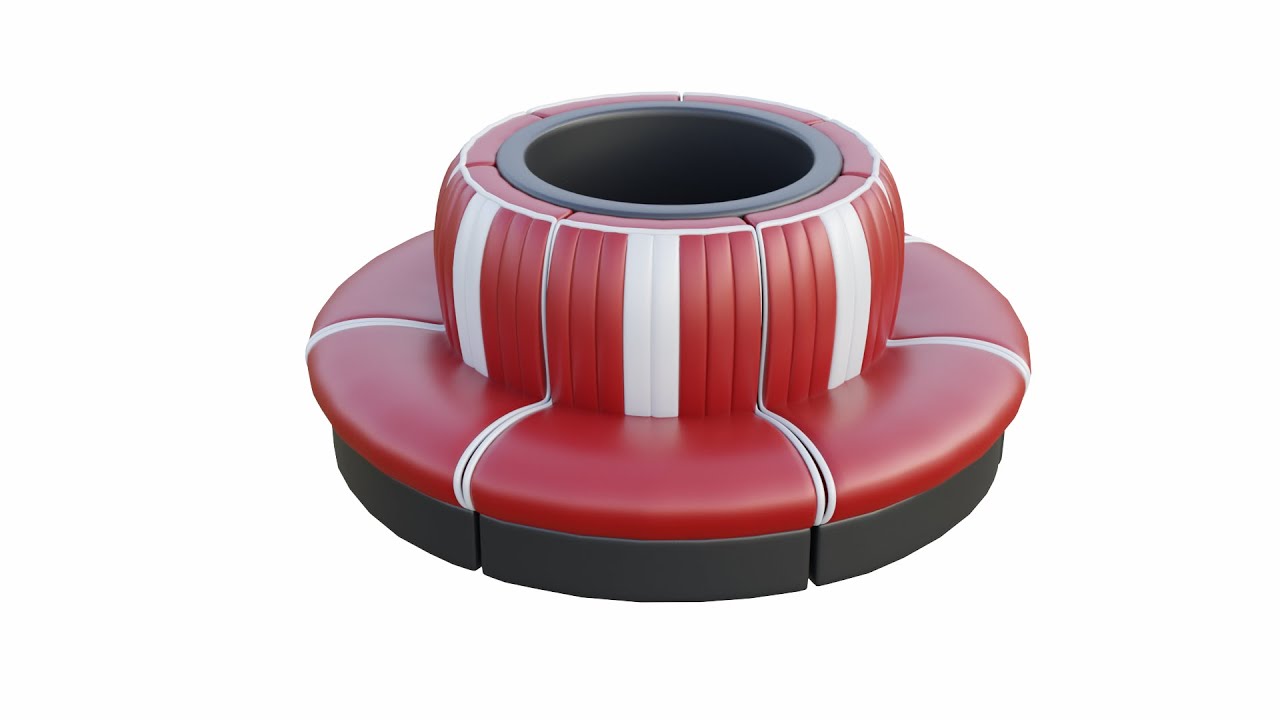 Retro Diner Waiting Booth 3D Model