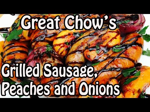 Instant Pot Grilled Italian Pork Sausage, Peaches and Onions