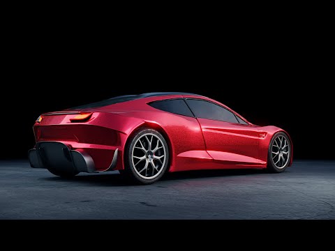 Tesla Roadster cinematic animation made in Blender - #shorts