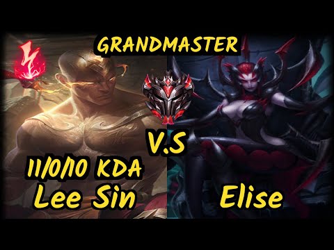 VIT.B Skeanz (LEE SIN) vs ELISE - 11/0/10 KDA JUNGLE GAMEPLAY - EUW Ranked GRANDMASTER