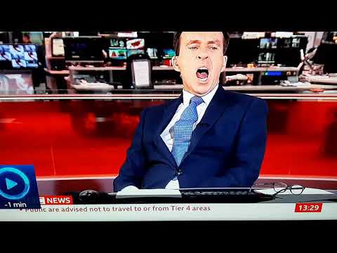 BBC newsreader yawning