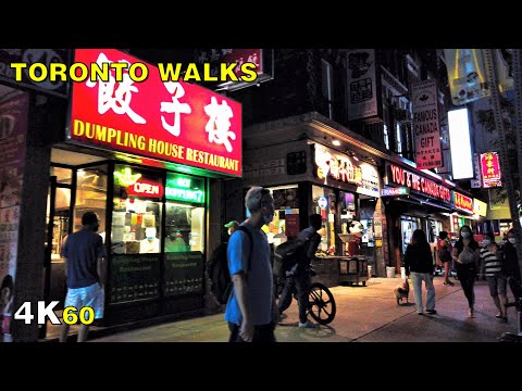 Toronto Chinatown on Saturday Night (Narrated) - Downtown Stage 3 Walk [4K]