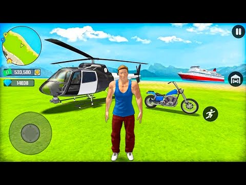 US Police Helicopter and Bike Driving in Open World Game - Android Gameplay