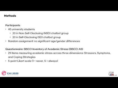 [CHI 2025] How Self Disclosing Chatbots Influence Student Engagement