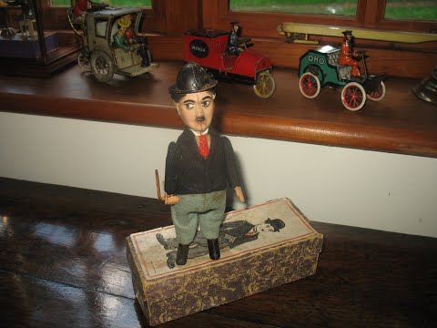 SCHUCO CHARLIE CHAPLIN CLOCKWORK ORIG. BOXED RARE TIN LITHO FACE WINDUP TINPLATE TOY 1920s GERMANY