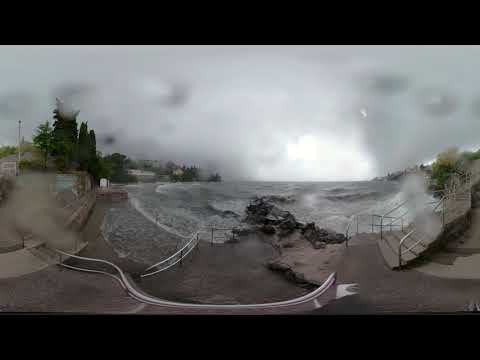 Jugo, Sirocco sea storm, Volosko Croatia 3D - VR360º 4K