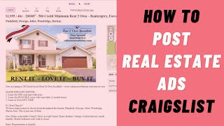 How to Post Real Estate Ads on Craigslist | Real Estate Housing Ads CL Without Getting Flagged