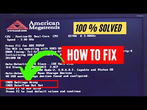 CMOS Battery Settings Wrong Checksum Error On Every Boot Startup | CMOS Date & Time Not Set - Fixed👍
