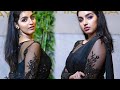 Malavika New In Black Saree