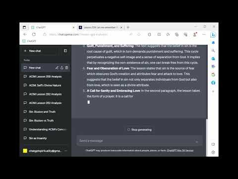 ChatGPT Spirituality ACIM Lesson 259 - Let me remember that there is no sin