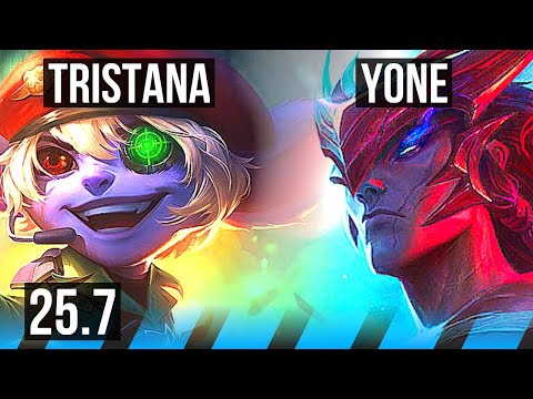 TRISTANA vs YONE (MID) | 60k DMG, 7 solo kills, 19/3/6, Legendary | EUW Master | 25.7