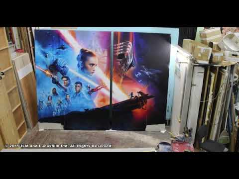 必見！日比谷に復活した、スターウォーズ最新作の手描き看板の制作動画！！(音声はありません)