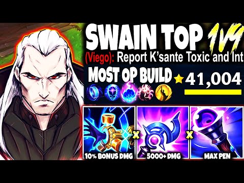 I created the BEST 1v9 SWAIN Top Lane Build to CARRY ~ DMG & SUSTAIN 🔥 LoL Top Swain s13 Gameplay