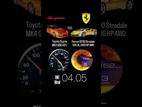 #Toyota #Supra MK4 900 HP+ vs #Ferrari SF90 Stradale V84.0L 1000 HP AWD