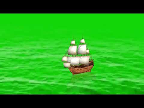 Boat in sea Green Screen video animation #2