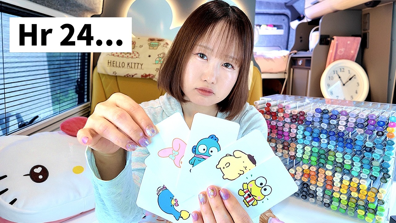 I draw SANRIO characters for 24 hours... but I'm on my PERIOD...