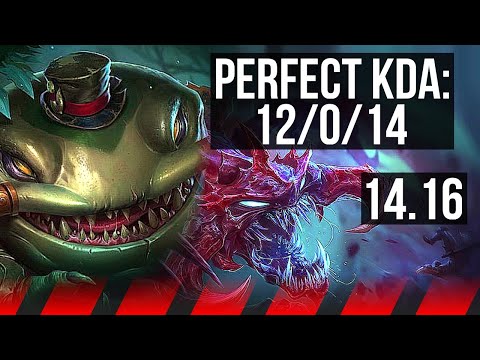 TAHM KENCH vs CHO'GATH (TOP) | 12/0/14, 50k DMG, Legendary | TR Challenger | 14.16