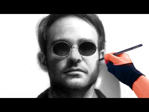 Daredevil Portrait Drawing – Charcoal