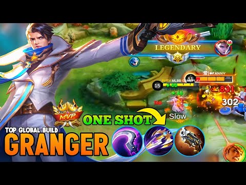 10x LEGENDARY!! ONE SHOT ONE KILL GRANGER  BEST BUILD 2024 ~ MLBB