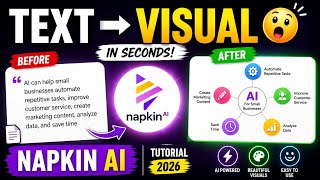 Napkin AI Tutorial 2026 | Turn Text Into Stunning Visuals & Diagrams in Seconds