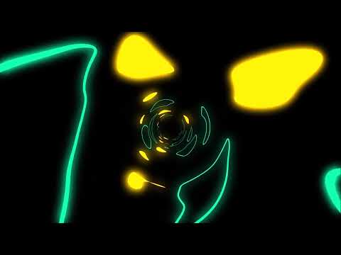 VJ LOOP NEON Hypnotic Blue Yellow Green Tunnel Abstract Background Video 4k Screensaver with music