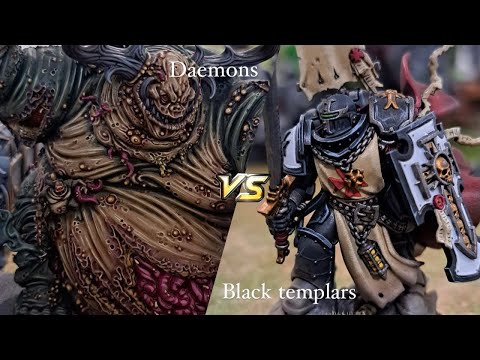Chaos daemons vs Black templars warhammer 40,000 battle report 10th edition daily dice