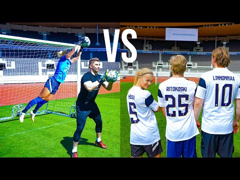 PILKKUKISA OLYMPIASTADIONILLA!! Aamulypsy vastaan maajoukkue maalivahti