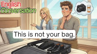Basic English Conversation Practice | The Wrong Suitcase Story