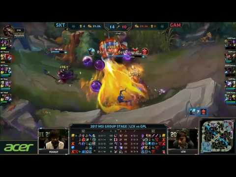 SKT Faker Ekko VS GAM Optimus Syndra Highlights MSI 2017