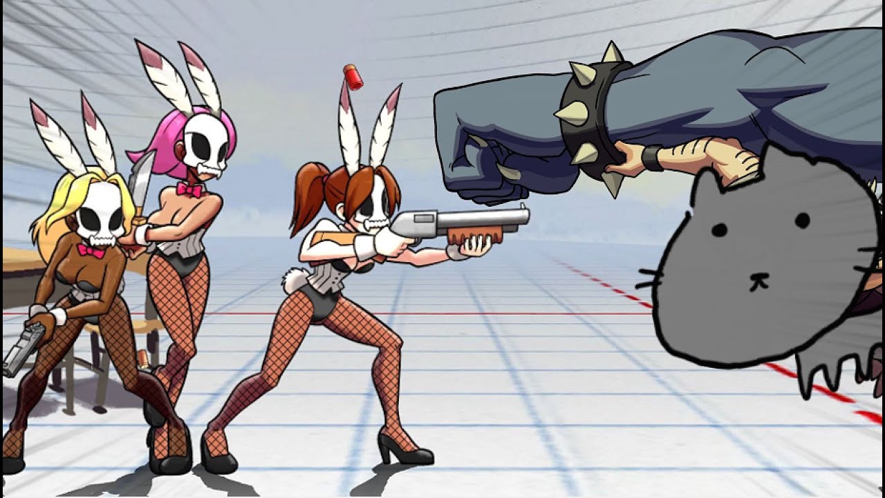 【スカルガールズ】Skullgirls - Bunny VS All Blockbuster, Marie, etc (4K)
