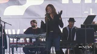 Actress Laverne Cox speaks in LA at Women's March