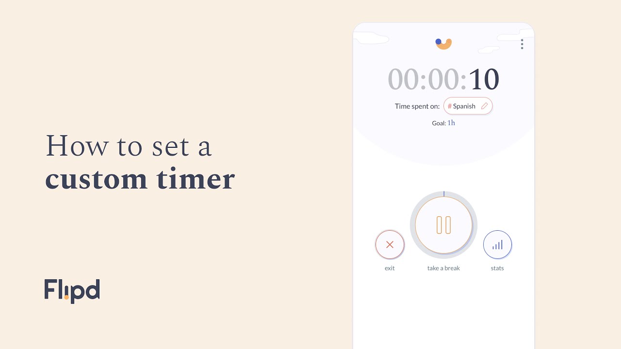 Flipd app tutorial: How to set a custom timer