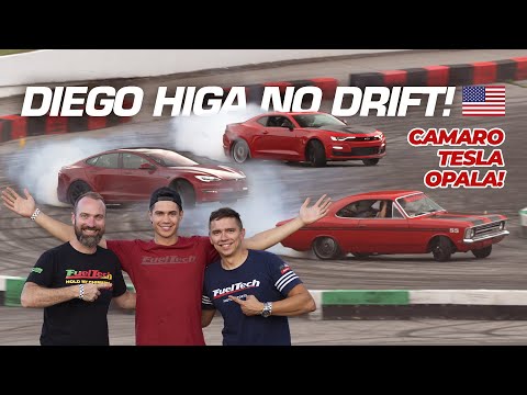 Diego Higa (Netflix Hyperdrive) DRIFTING a brazilian Chevy Opala, Tesla Plaid 1020hp and 2022 Camaro