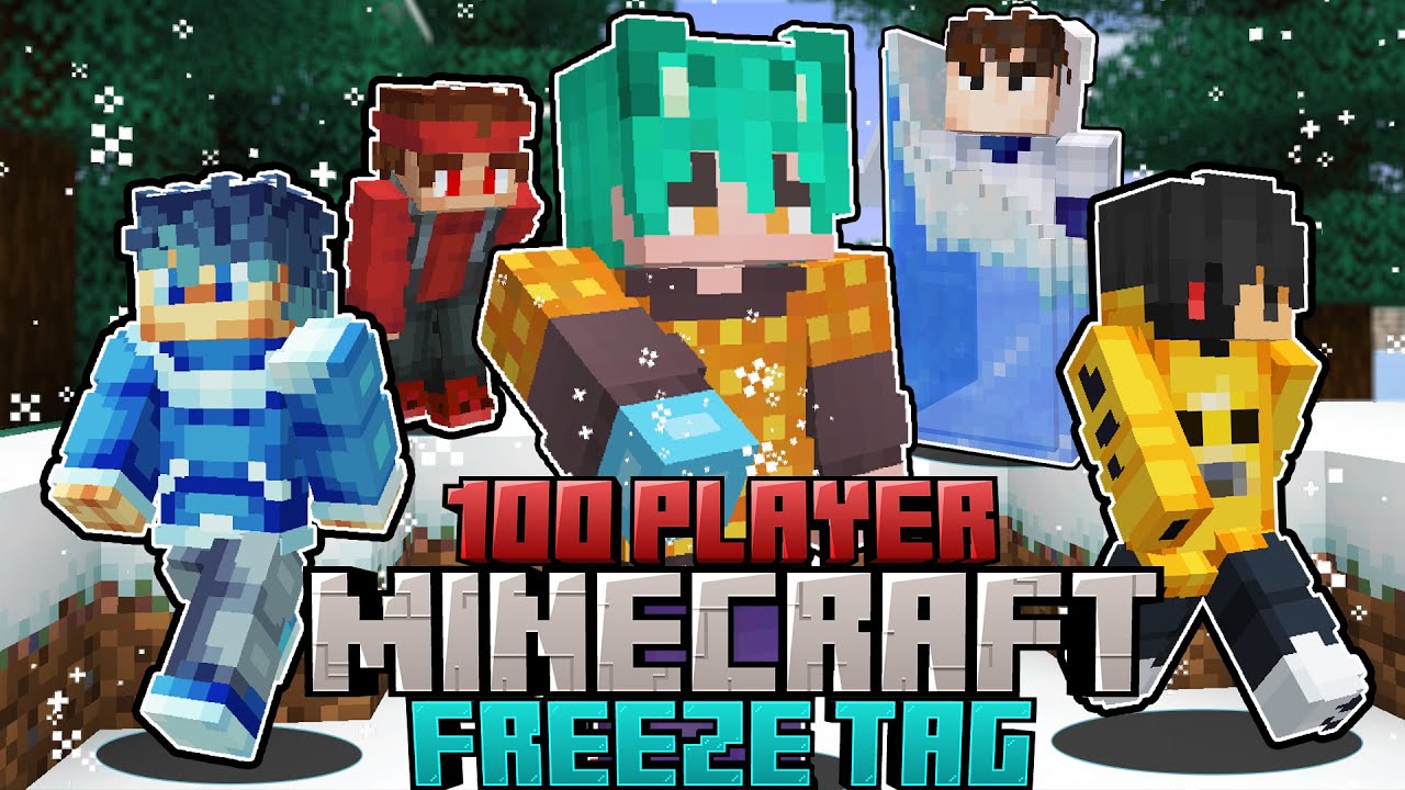I Invited 100 Random Players to Play Freeze Tag in Minecraft!