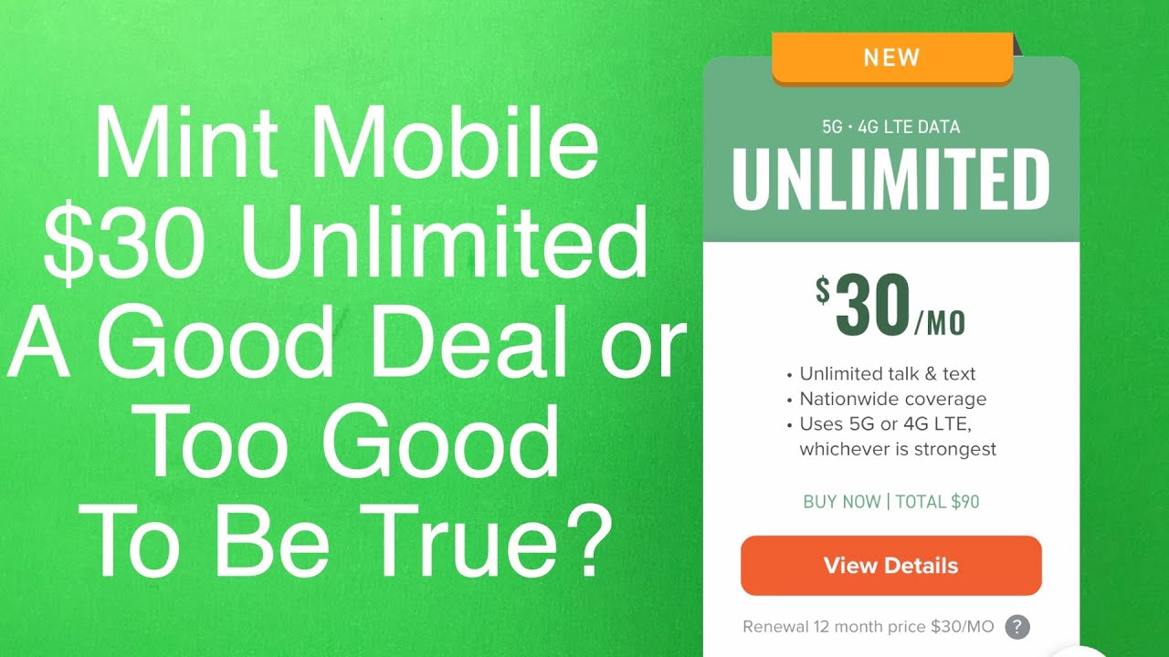 Mint Mobile New $30 Unlimited Plan