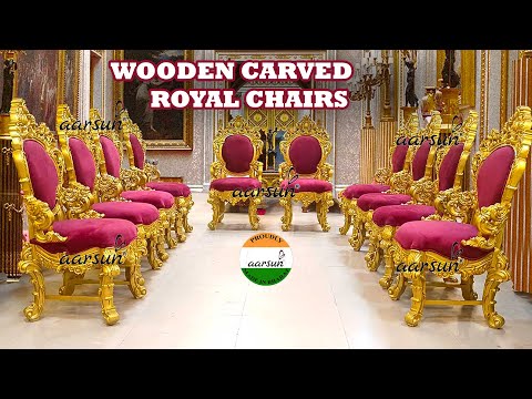 Golden wooden imperial royal chairs