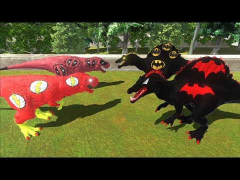BATGIRL & BATMAN SPINOSAURUS FOREST DEATH RUN - Animal Revolt Battle Simulator