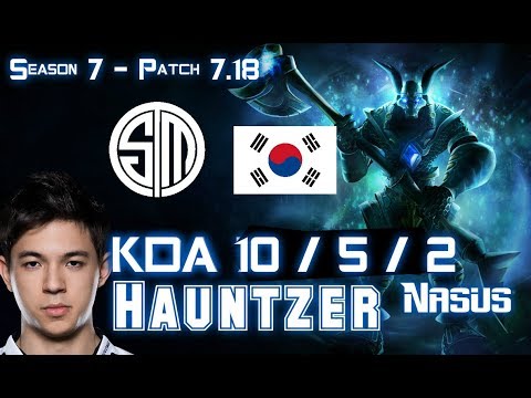 TSM Hauntzer NASUS vs RENEKTON Top - Patch 7.18 KR Ranked