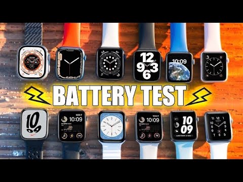 Apple Watch ULTRA vs Series 8 / 7 / 6 / 5  / 4 / SE / SE2 / 3 - 0 /  Battery Test!