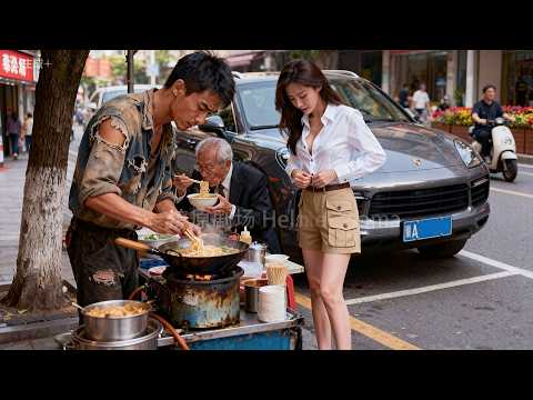 窮小子擺攤賣面被嘲諷，豈料下秒他一碗麵治好了首富的厭食症，美女總裁帶萬億嫁妝獻身只為他再做一碗#神厨小子