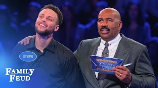 Ayesha &amp; Steph Curry SLAM DUNK Fast Money! | Celebrity Family Feud