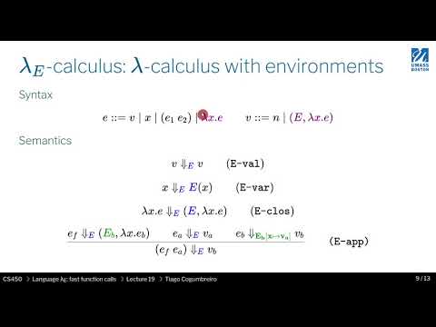 CS450   S21   19   01  Lambda E lambda calculus with environments