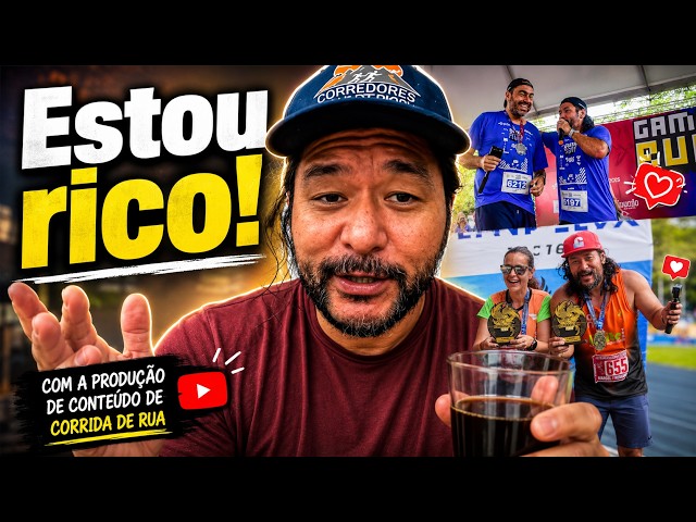 A riqueza produzindo conteúdo de corrida de rua